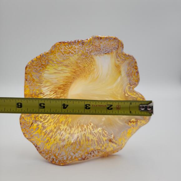 Vintage Murano Italian Glass Hand Blown Gold Open Bud Flower circa 1970s - Picture 10 of 10